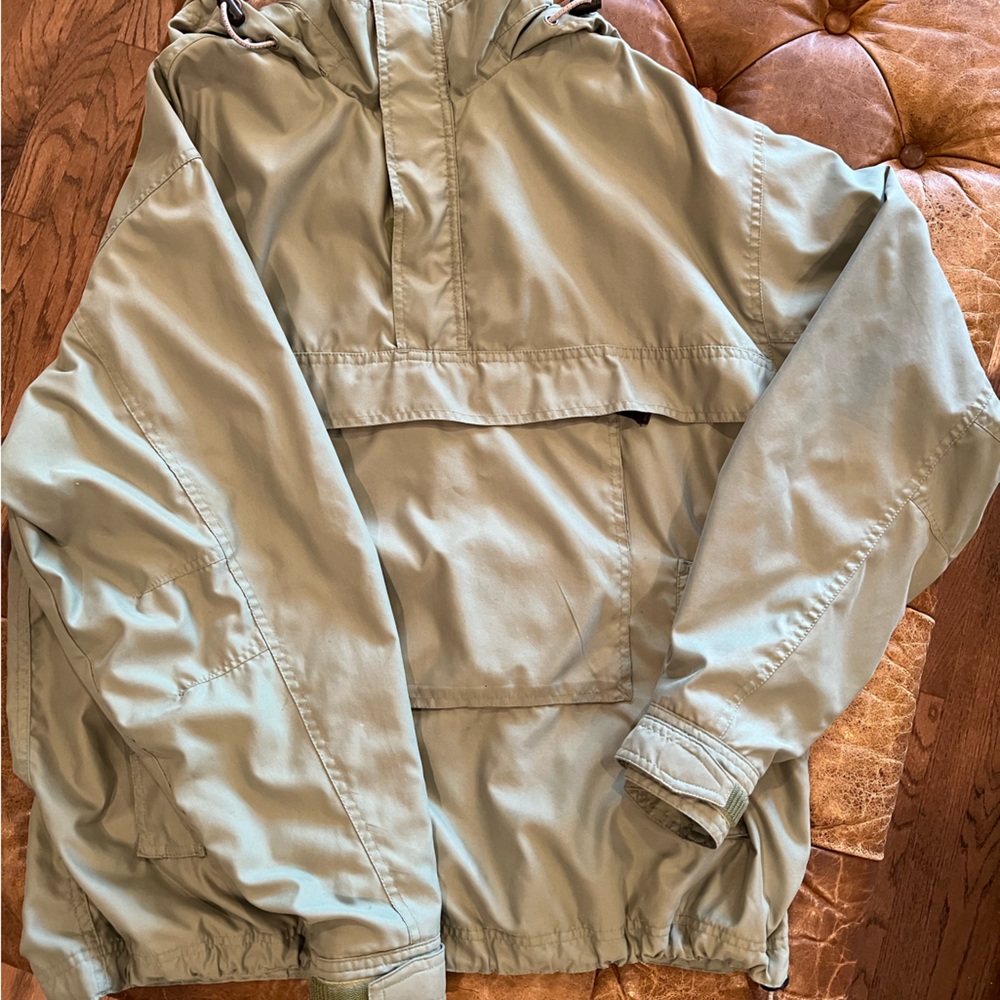 Vintage GAP Green Hooded 1/4 Zip Pullover Rain Jacket Windbreaker Anorak